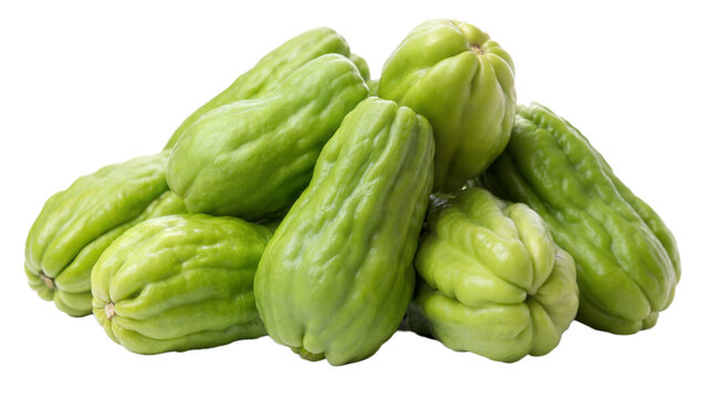 cluster of chayote isolated on white background