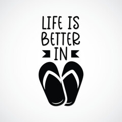 Life is Better in Flip Flops T-Shirt Design, Vector File

Casual beach-themed t-shirt design with flip flops and the phrase "Life is better in" in black and white.