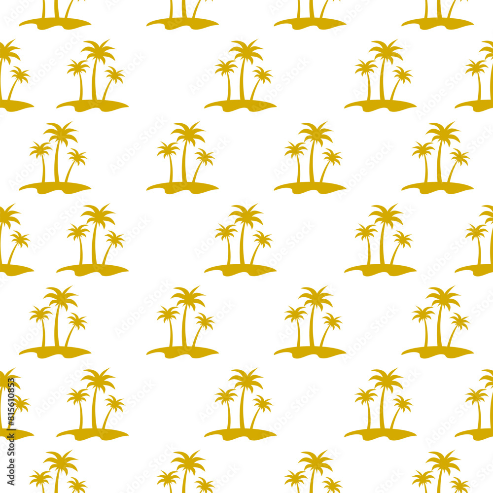 Poster seamless pattern with palm trees isolated on white