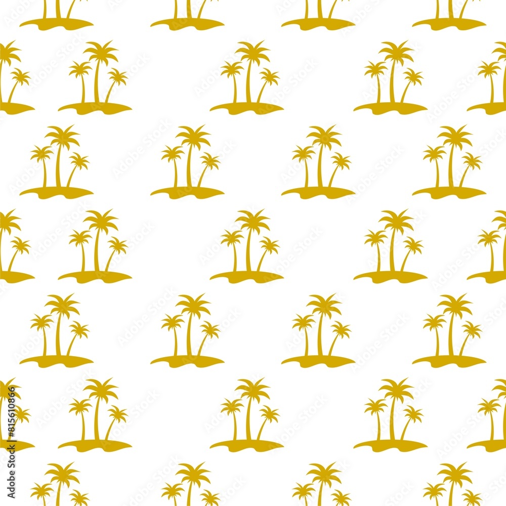 Poster seamless pattern with palm trees isolated on white