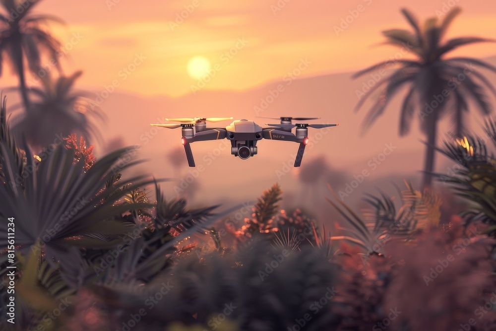 Poster drone operations enhance pesticide application in vineyard fields across difficult terrain, showcasi