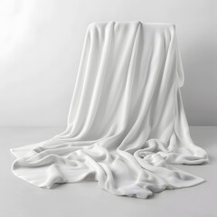 White fleece blanket  isolated on white background. Clean and cozy Wavy texture fleece blanket mockup