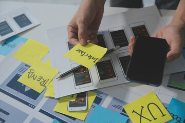 ux Graphic designer creative sketch planning application process development prototype wireframe...
