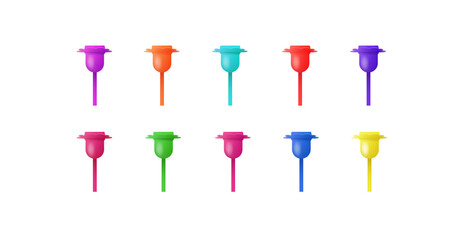 Birthday candle stand isolated on transparent background. Vector