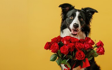 Charming Border Collie with a Bow Tie