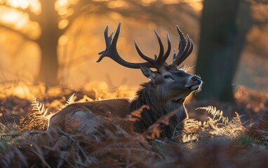 A Red Deer Basking in the Sunlight