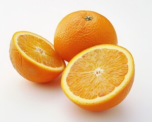Fototapeta premium Sweet Orange. Isolated Fresh Fruit with Juicy and Sweet Citrus Flavors