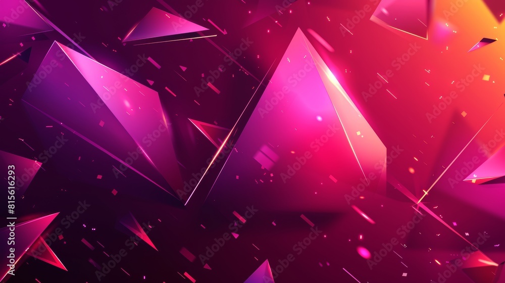 Poster color triangle pattern on a horizontal banner template