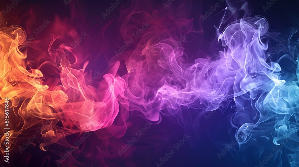 Poster modern background with transparent smoke in an abstract color scheme
