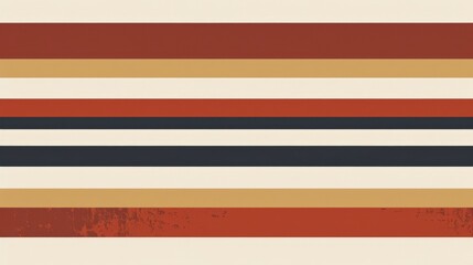 A retro seamless pattern with horizontal lines and color stripes