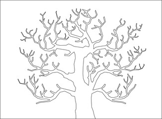 Sketch illustration vector design art drawing abstract painting traditional Chinese Japanese ethnic tree branches