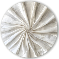 Blank white twisted fabric material mock up isolated on white background