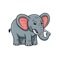 Naklejka premium Vector cartoon elephant isolated on white on a white background