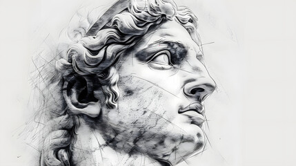 Alexander the Great, pencil sketch - King of Macedonia and conqueror of much of Asia
