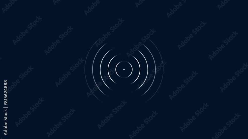 Poster radio wave station signal animated. radio waves signal animation.