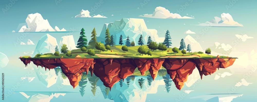 Poster a parallel dimension where gravity behaves differently, resulting in floating islands and upside-dow