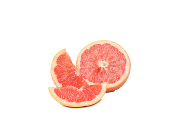 PNG, Sliced ripe grapefruit, isolated on white background