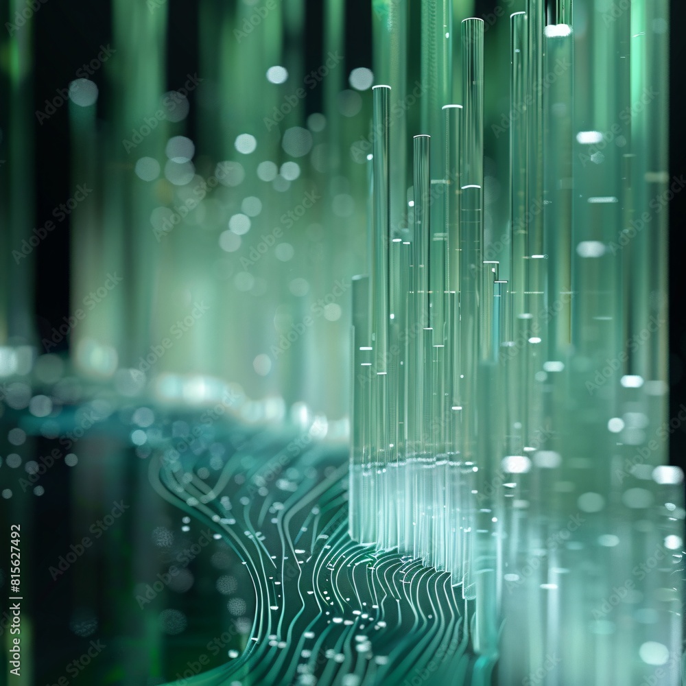 Aufkleber abstract image of a circuit board with glowing green lights.