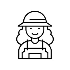 female farmer icon. outline icon