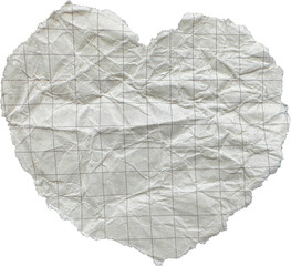 Torn Crumpled Old Paper Heart Piece