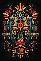 Vibrant African Inspired Tribal Tattoo Design with Symbolic Motifs