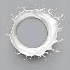 Circular milk splash swirl illustration isolated on white background