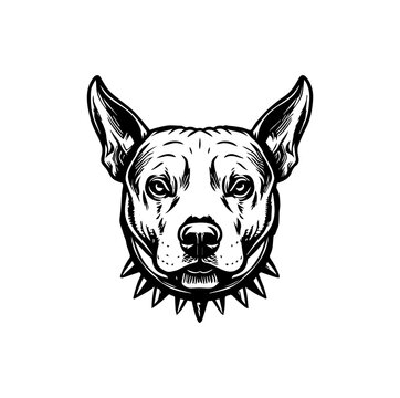 recommend clip art: dog head breed bull Terrier sketch vector graphics monochrome