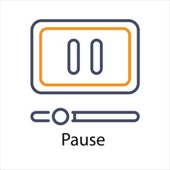 Pause Vector icon 