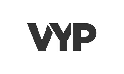 VYP logo design template with strong and modern bold text. Initial based vector logotype featuring simple and minimal typography. Trendy company identity. - Powered by Adobe