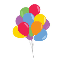 Bunch, group of colorful helium balloons