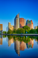 Naklejka premium Netherlands Traveling. Pictiresque Skyline of the Hague City (Den Haag) in the Netherlands.