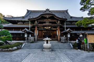 Picturesque view of the Sengakuji Buddhist Temple and Shrine Complex in Tokyo, Japan.