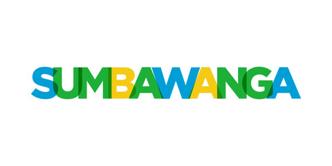Sumbawanga in the Tanzania emblem. The design features a geometric style, vector illustration with bold typography in a modern font. The graphic slogan lettering.