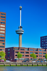 Holland Travelling Ideas. Well-known The World Famous Euromast Tower in Rotterdam, The Netherlands.