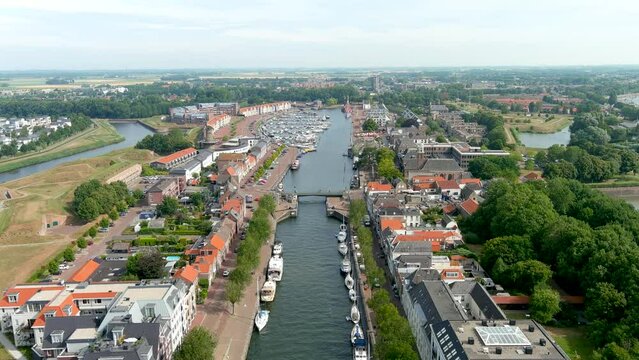 The fortified harbour of Hellevoetsluis, Netherlands.
