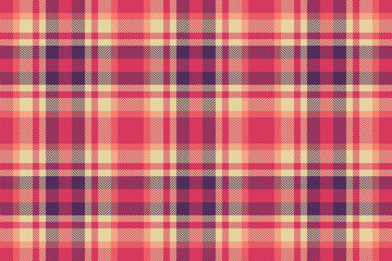 Fabric texture pattern of textile seamless vector with a tartan check background plaid.