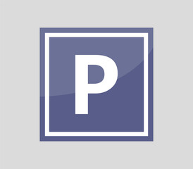 Digital illustration of a parking sign with a white 