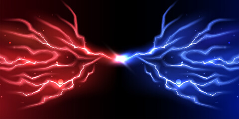 lightning light effect background realistic flash with lightning electric explosion vector illustration