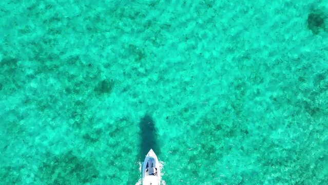 Aerial Paradise: Boating the Turquoise Waters of Turks and Caicos.