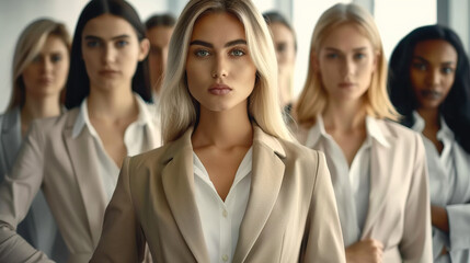 Fototapeta premium Group of confident female executives ,looking at the camera. Generative AI