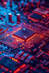 Quantum computer concept with CPU Processor quantum 
