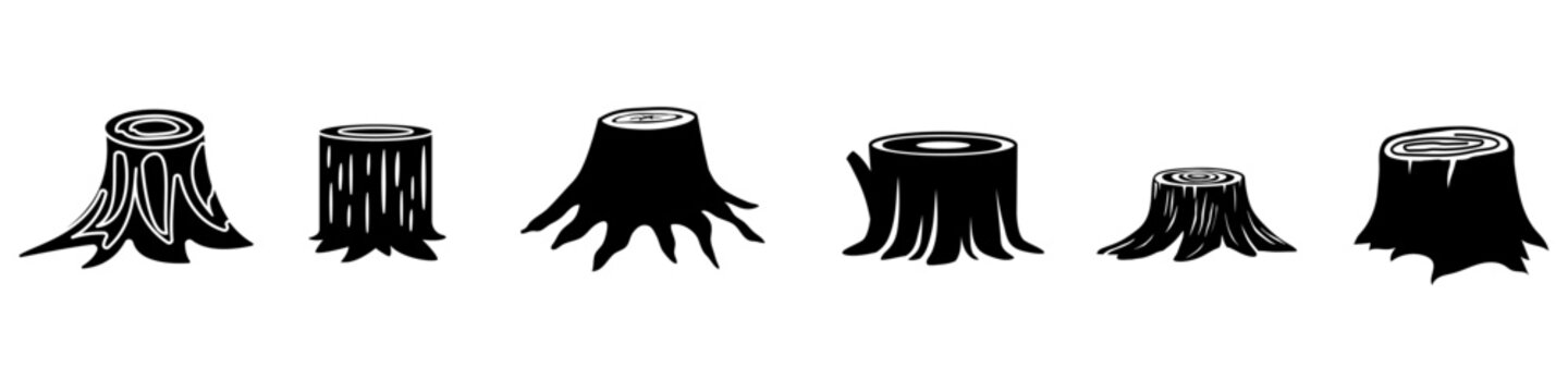 Stump icon vector set. Tree Stub illustration sign collection. Wood symbol or logo.