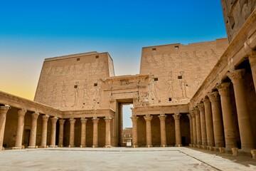 Edfu temple of ancient Egypt dedicated to the god Horus.