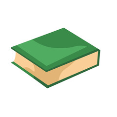 Isolated green book on white background, flat design vector illustration