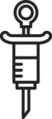 Medical Syringe Icon Line Art