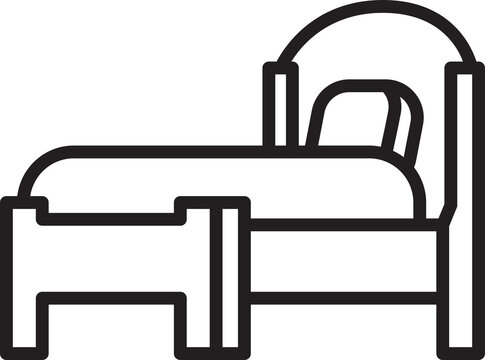 recommend clip art: Bed Icon Line Art