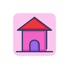 Home thin line icon. Family house, cottage, building outline sign. Architecture, real estate, mortgage concept. Vector illustration for web design and apps