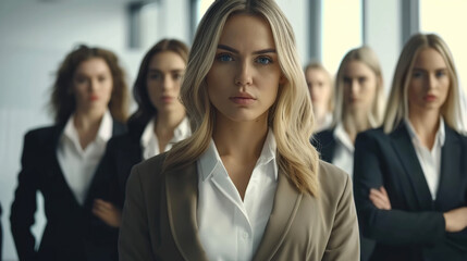 Group of confident female executives ,looking at the camera. Generative AI