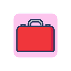 Medicine box line icon. Drug, injury, aid outline sign. Work safety and protection concept. Vector illustration for web design and apps