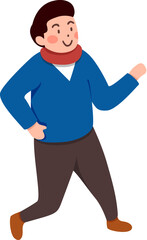 Man with blue top and scarf